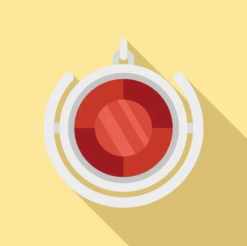 Ruby amulet icon flat vector. Esoteric bead Illustrazione stock