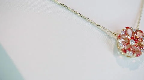 Ruby and Diamond Necklace Stock Footage 66007798