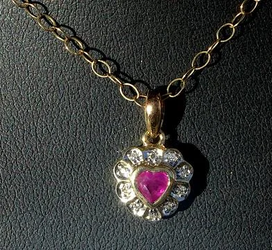 Ruby And Diamond Necklace Pendant Stock Photos