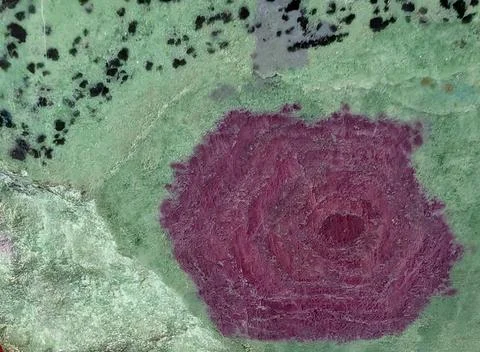 Ruby and ziosite texture Stock Photos