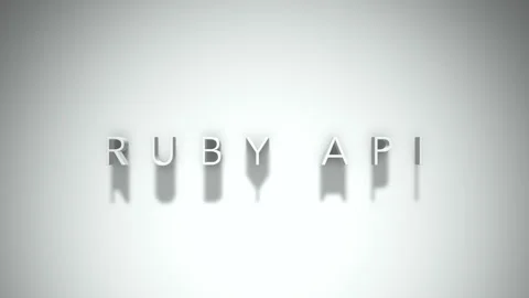 Ruby api 3D title animation with shadows on a white background Stock Footage 297022649