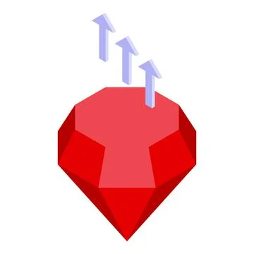 Ruby award icon isometric vector. Trophy diamond Stock Illustration
