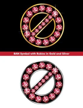 Ruby "ban" symbols Stock Illustration