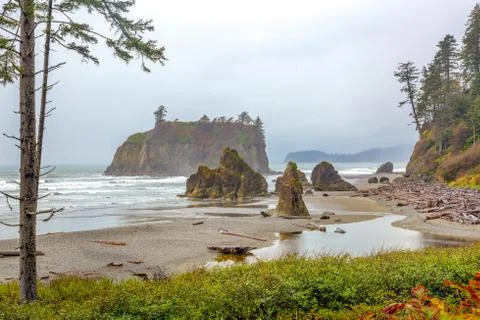 Ruby Beach, Olympic National Park in the U.S. state of Washington Stock Photos