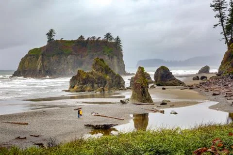 Ruby Beach, Olympic National Park in the U.S. state of Washington Stock Photos