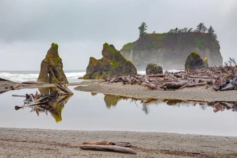 Ruby Beach, Olympic National Park in the U.S. state of Washington Stock Photos