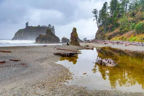 Ruby Beach, Olympic National Park in the U.S. state of Washington Stock Photos
