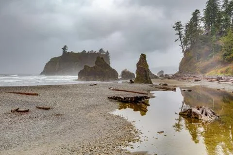 Ruby Beach, Olympic National Park in the U.S. state of Washington Stock Photos