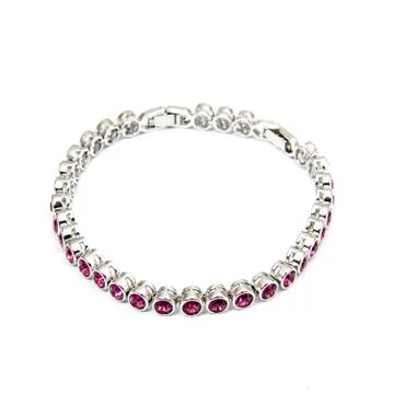 Ruby Bracelet isolated on white Stock Photos