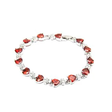 Ruby Bracelet isolated on white Stock Photos
