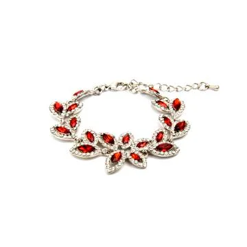 Ruby Bracelet isolated on white Stock Photos