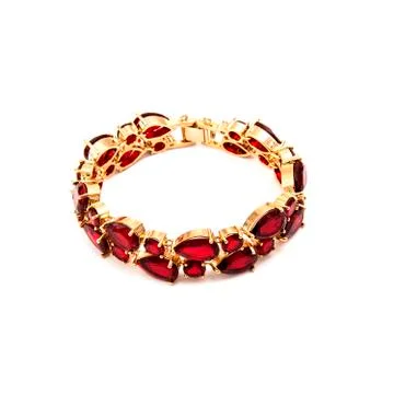 Ruby Bracelet isolated on white Stock Photos