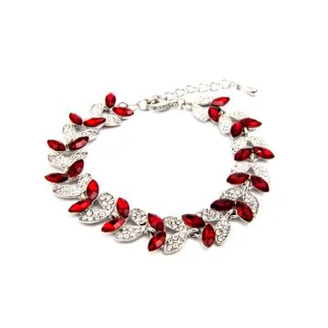 Ruby Bracelet isolated on white Stock Photos