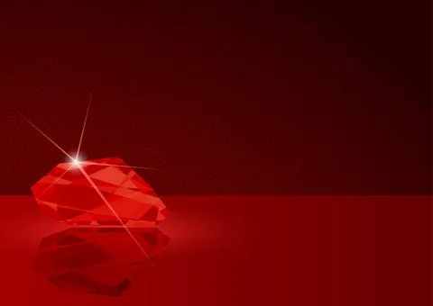 Ruby Card Ruby Card Illustration - Dotted Background with Gemstone in Red ... Foto stock
