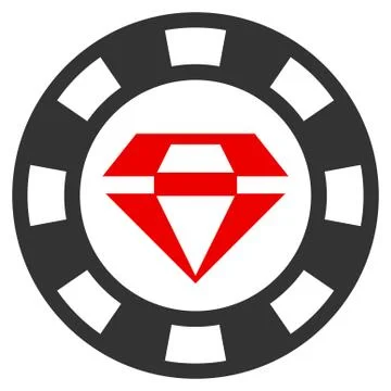 Ruby Casino Chip Flat Icon Stock Illustration