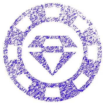 Ruby Casino Chip Icon Grunge Watermark Illustrazione stock