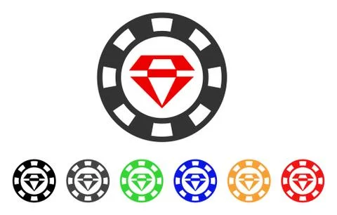 Ruby Casino Chip Vector Icon Illustrazione stock