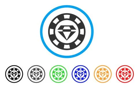 Ruby Casino Chip Vector Icon Stock Illustration