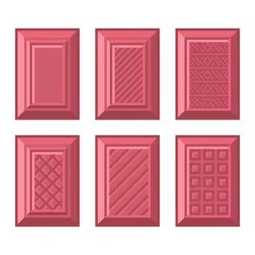 Ruby Chocolate Bar Set on White Background. Vector 스톡 일러스트
