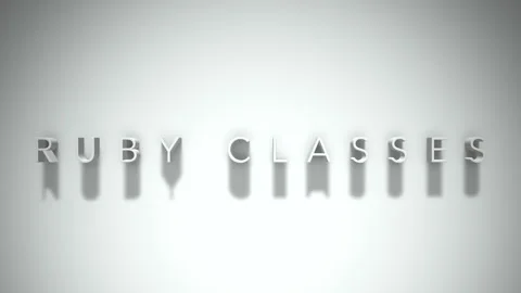 Ruby classes 3D title animation white text on a white background Stock Footage 299368933