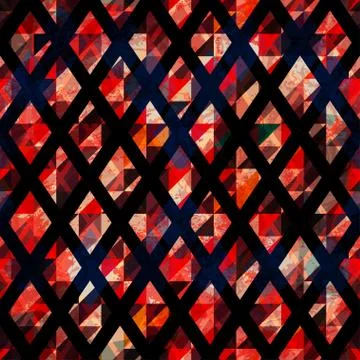 Ruby color mosaic seamless pattern with grunge effect Illustrazione stock