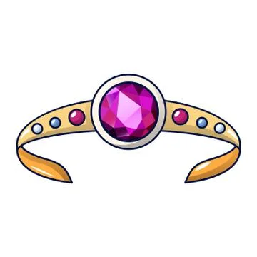 Ruby crown icon, cartoon style Illustrazione stock