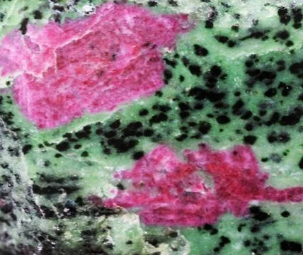 Ruby crystal in the green fuchsite 写真素材