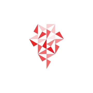 Ruby crystal jewelry icon logo design element Stock Illustration