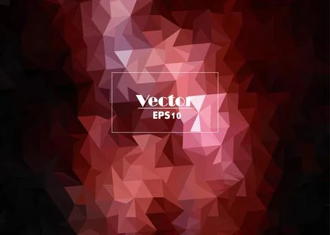 Ruby crystals digital abstract image vector stylized from triangles Illustrazione stock