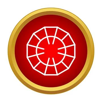 Ruby diamond gem icon in red circle Illustrazione stock