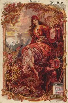 Ruby digitally restored reproduction of a public domain collectors picture from Illustrazione stock