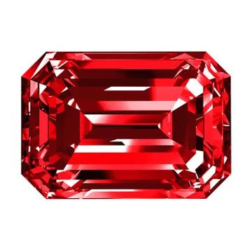 Ruby Emerald Over White Background Stock Illustration