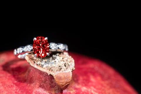 Ruby Engagement Ring Stock Photos