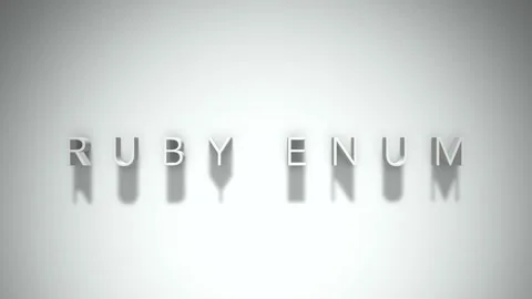Ruby enum 3D title animation with shadows on a white background Stock Footage 297022702