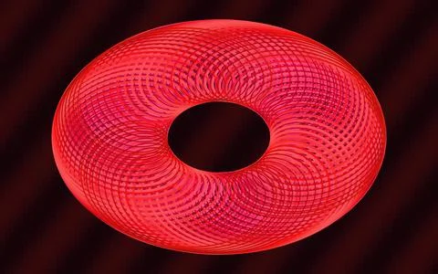 Ruby Epitrochoid Abstract Geometric Light Pattern Stock Illustration