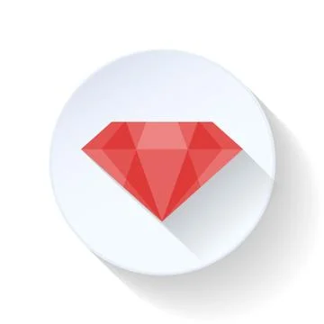 Ruby flat icon Stock Illustration