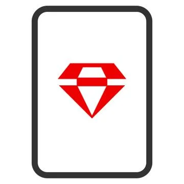 Ruby Gambling Card Flat Icon Illustrazione stock