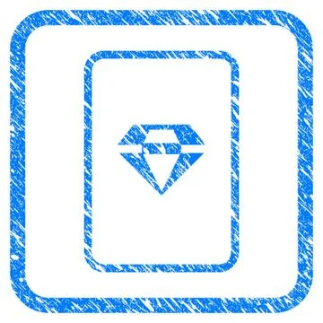 Ruby Gambling Card Framed Grunge Icon Illustrazione stock