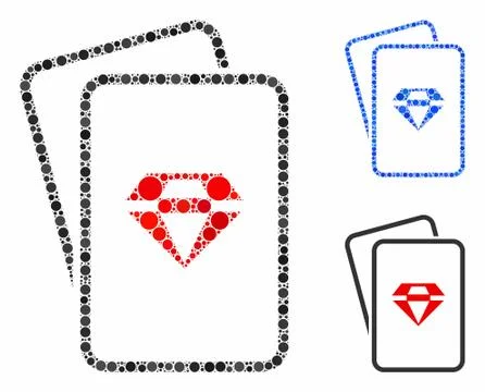 Ruby gambling cards Composition Icon of Spheric Items Stock Illustration