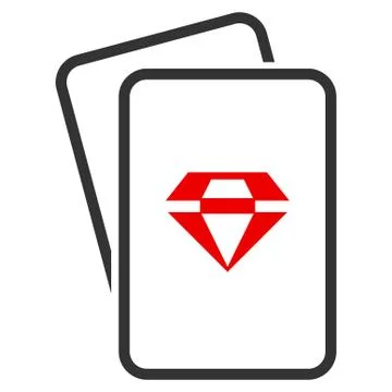 Ruby Gambling Cards Flat Icon Illustrazione stock