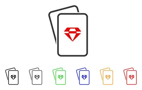 Ruby Gambling Cards Vector Icon Illustrazione stock
