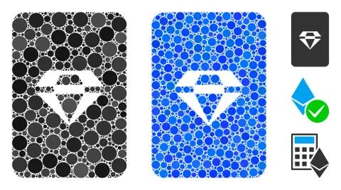 Ruby Gaming Card Composition Icon of Round Dots Stock Illustration