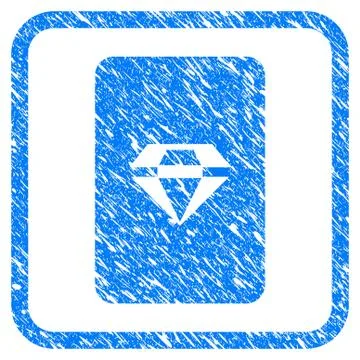 Ruby Gaming Card Framed Grunge Icon Illustrazione stock