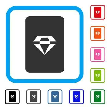 Ruby Gaming Card Framed Icon Illustrazione stock
