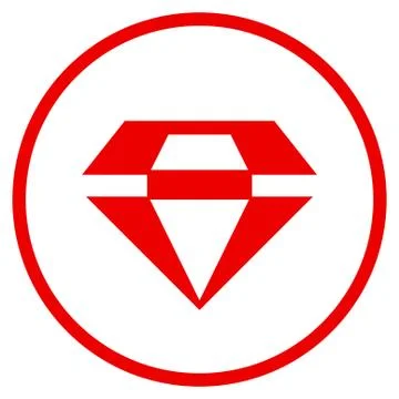 Ruby Gem Flat Icon Illustrazione stock