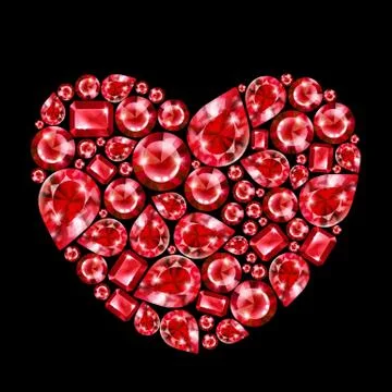Ruby gem heart, isolated 스톡 일러스트