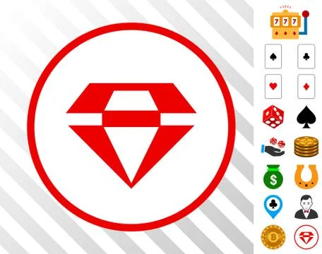 Ruby Gem Icon with Bonus Illustrazione stock