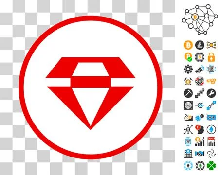 Ruby Gem Icon with Bonus 스톡 일러스트