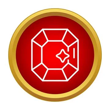 Ruby gem icon illustrating luxury and wealth Stock Illustration