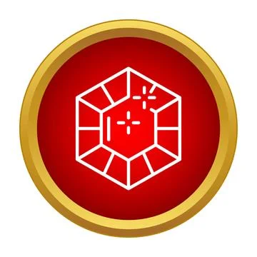 Ruby gem icon illustrating luxury and precious jewelry Illustrazione stock
